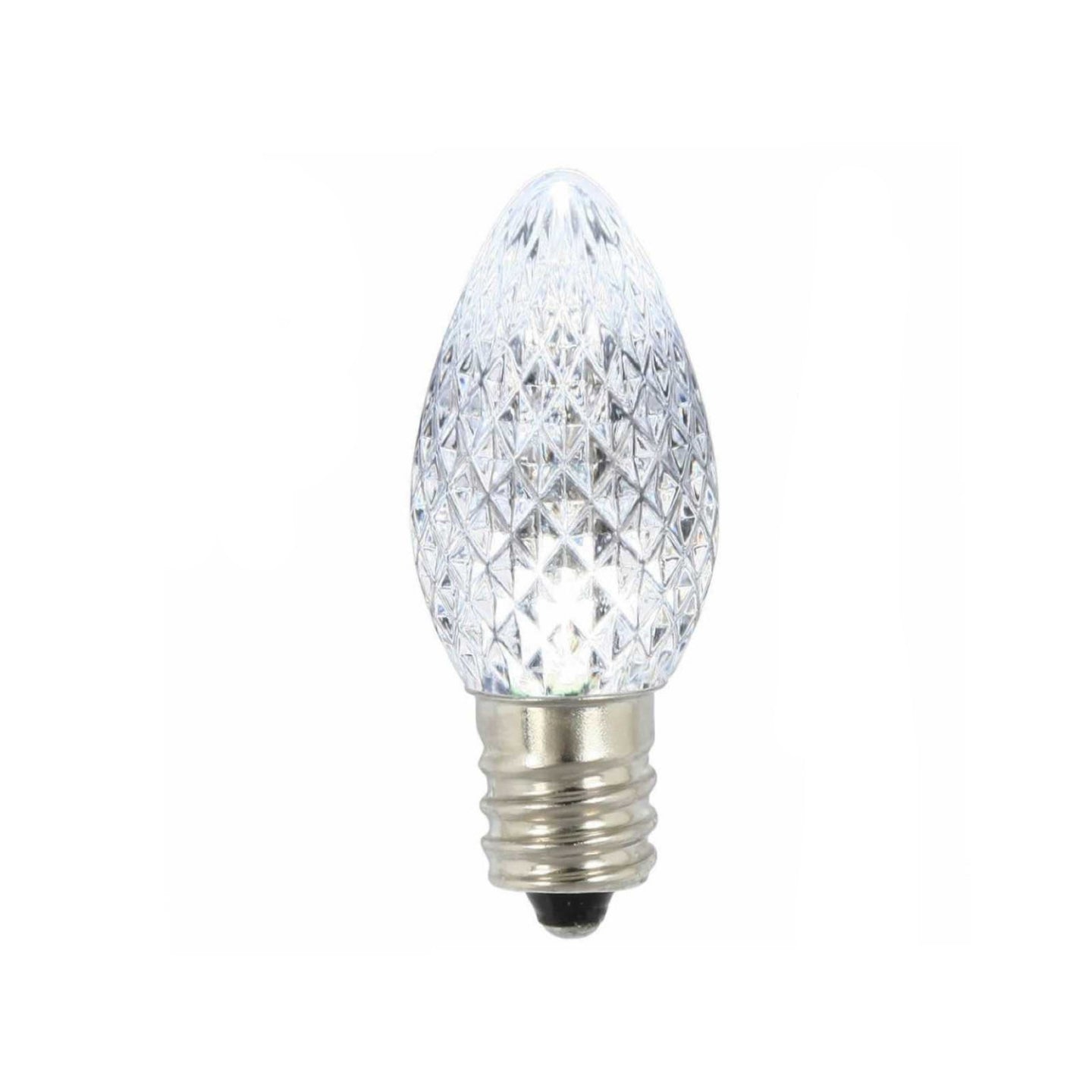 120V E12/C7 LED Replacement Christmas Faceted Light Bulb, White