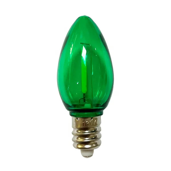 120V E12/C7 LED Replacement Christmas Smooth Light Bulb, Green