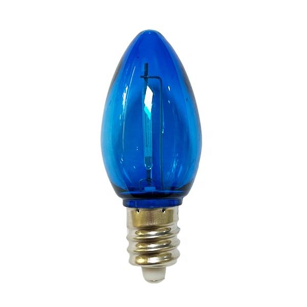 120V E12/C7 LED Replacement Christmas Smooth Light Bulb, Blue