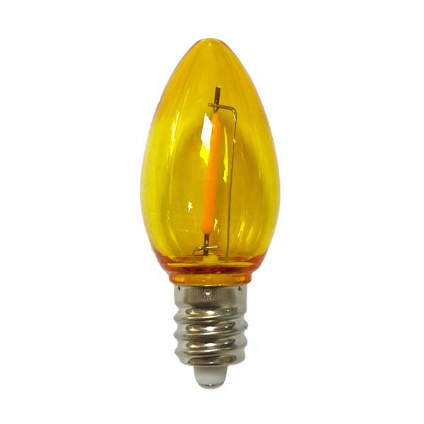 120V E12/C7 LED Replacement Christmas Smooth Light Bulb, Yellow