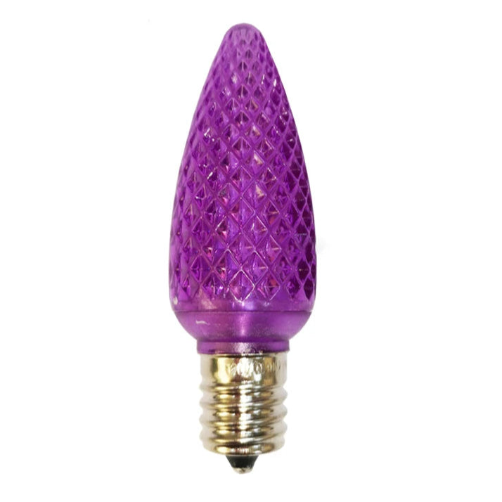 120V E17/C9 LED Replacement Christmas Faceted Light Bulb, Purple