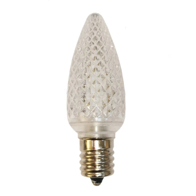 120V E17/C9 LED Replacement Christmas Faceted Light Bulb, White