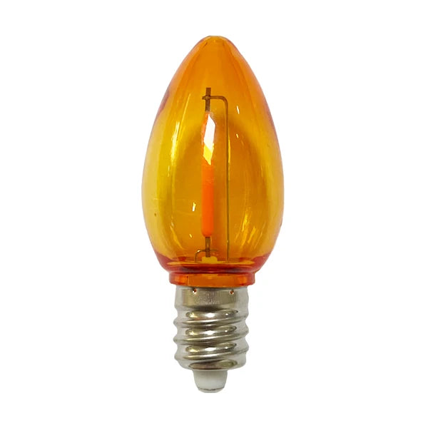 120V E12/C7 LED Replacement Christmas Smooth Light Bulb, Orange