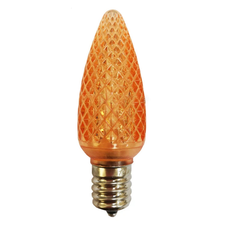 120V E17/C9 LED Replacement Christmas Faceted Light Bulb, Oange