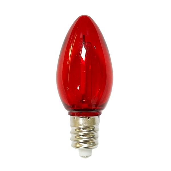 120V E12/C7 LED Replacement Christmas Smooth Light Bulb, Red