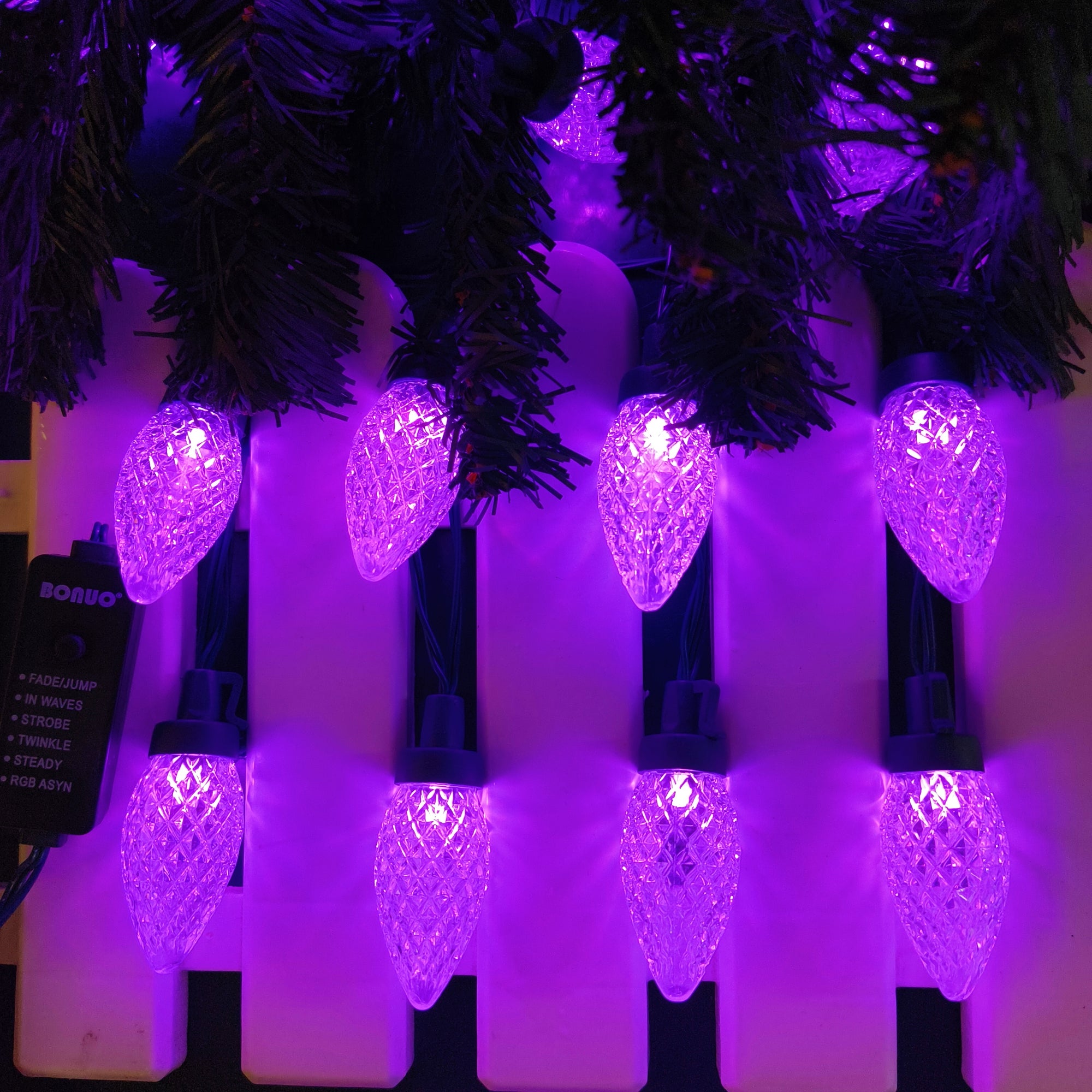 25 Lights 120V Color Changing C9 LED Christmas Lights, RGB