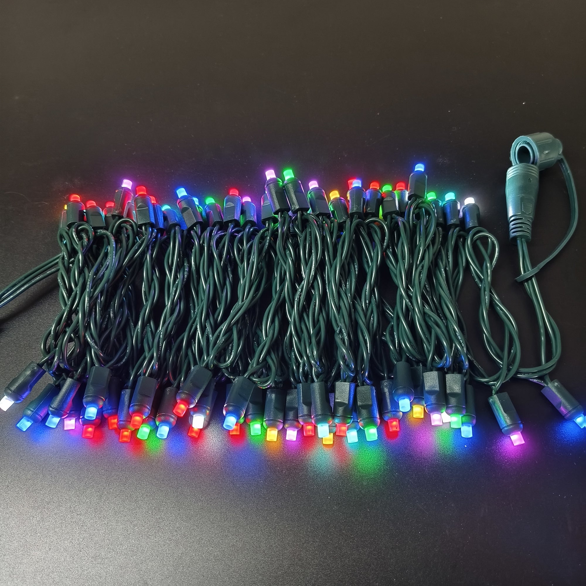 70 Lights 120V Color Changing 5mm Wide Angle LED Christmas Lights, RGB