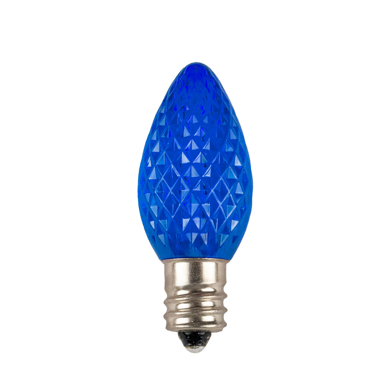 120V E12/C7 LED Replacement Christmas Faceted Light Bulb, Blue