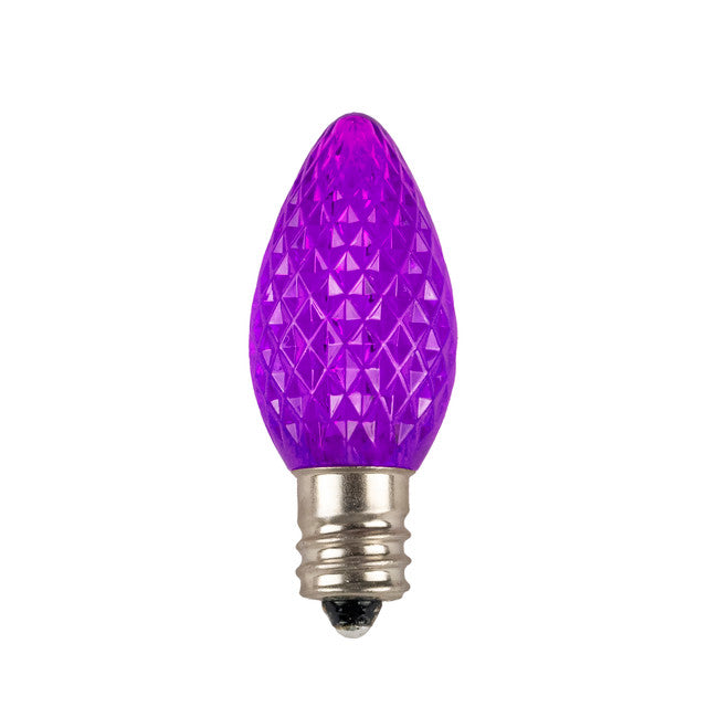 120V E12/C7 LED Replacement Christmas Faceted Light Bulb, Purple