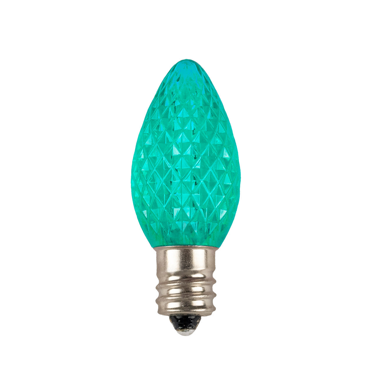 120V E12/C7 LED Replacement Christmas Faceted Light Bulb, Teal