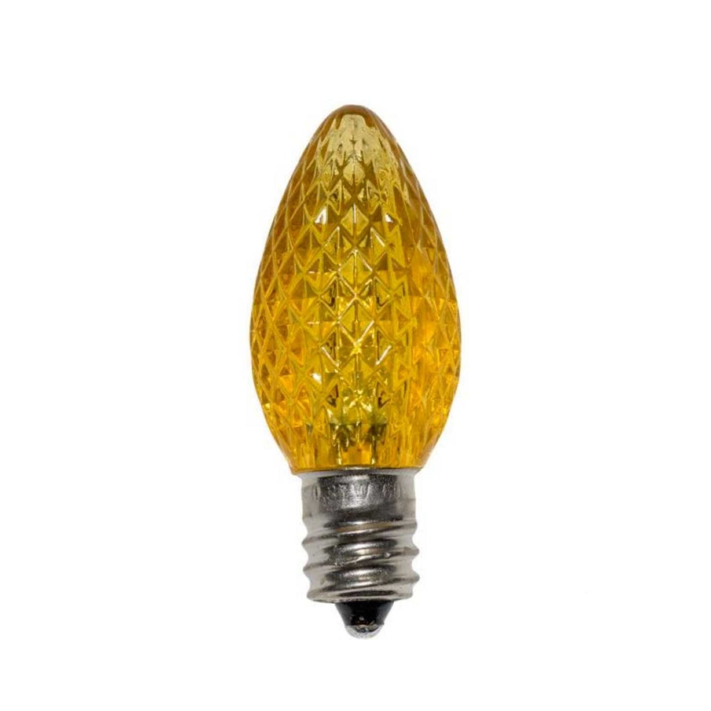 120V E12/C7 LED Replacement Christmas Faceted Light Bulb, Yellow