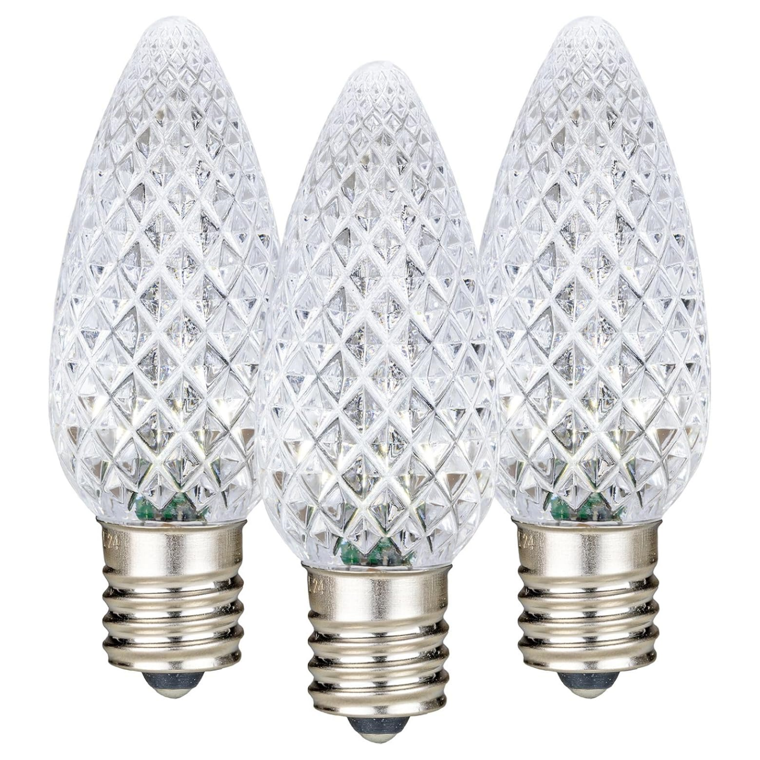 120V C7 LED Replacement Christmas Faceted Light Bulb, E12 Base