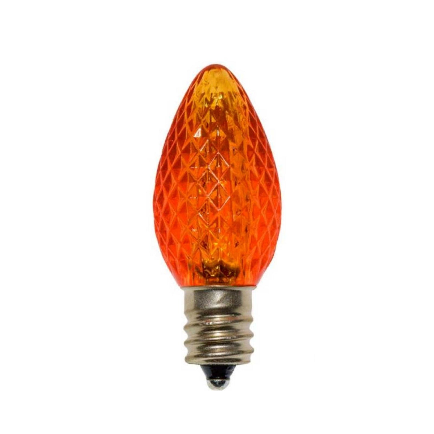 120V E12/C7 LED Replacement Christmas Faceted Light Bulb, Orange