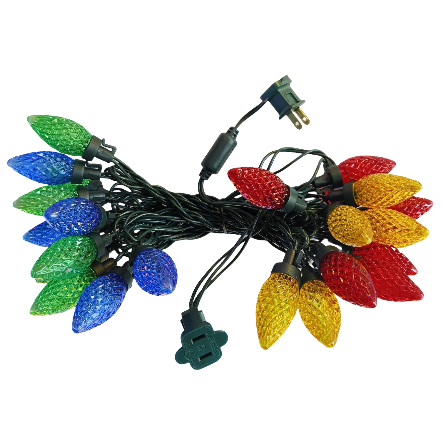 Commercial Grade Multicolor C9 LED Christmas Lights on Green Wire