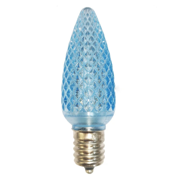 120V E17/C9 LED Replacement Christmas Faceted Light Bulb, Teal