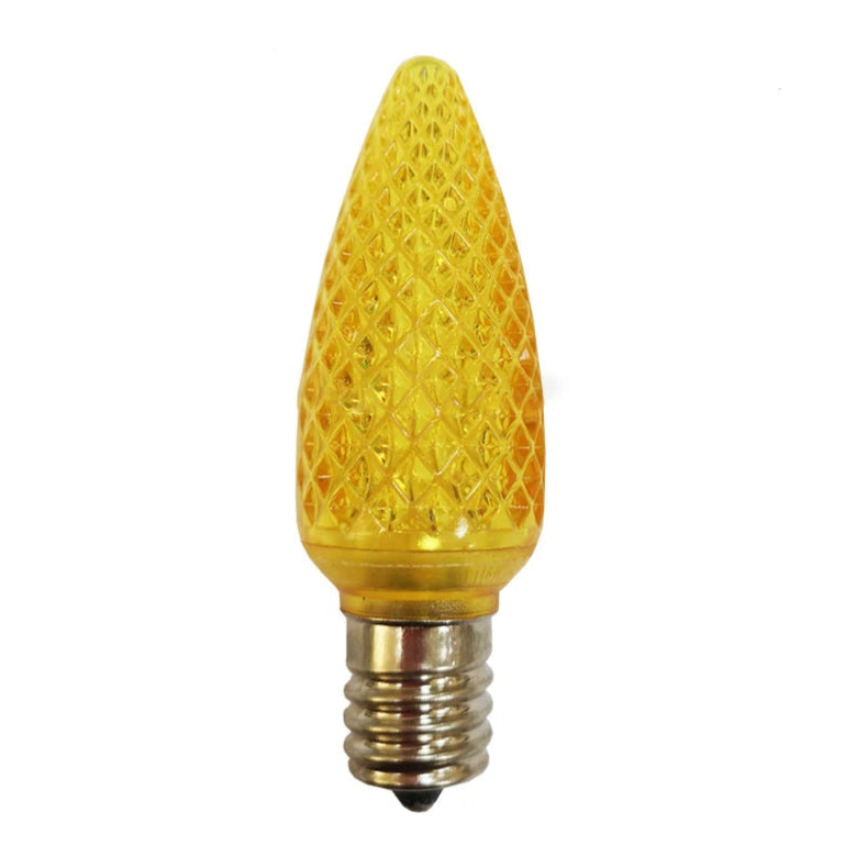 120V E17/C9 LED Replacement Christmas Faceted Light Bulb, Yellow